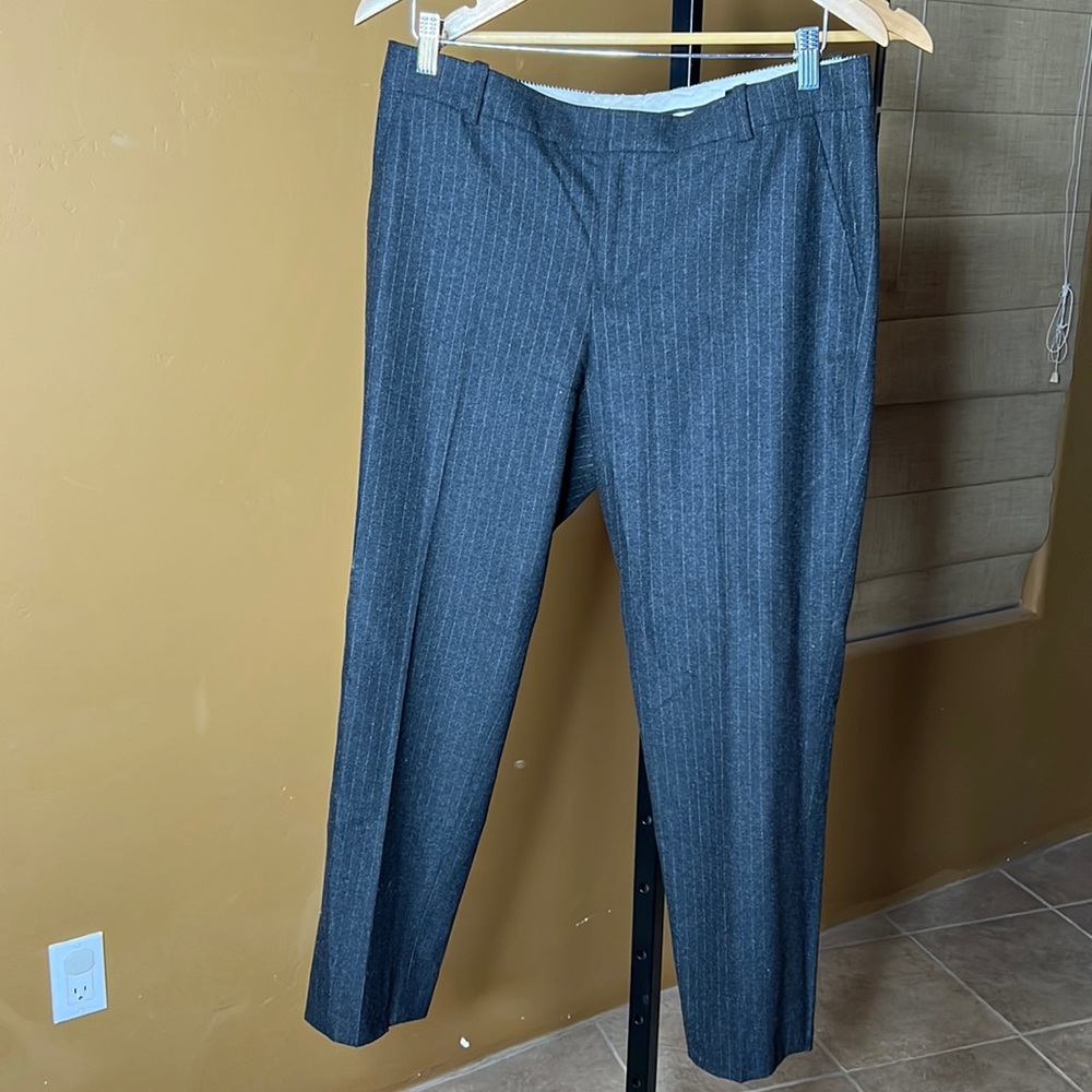 J. Crew Gray Pinstripe Pants